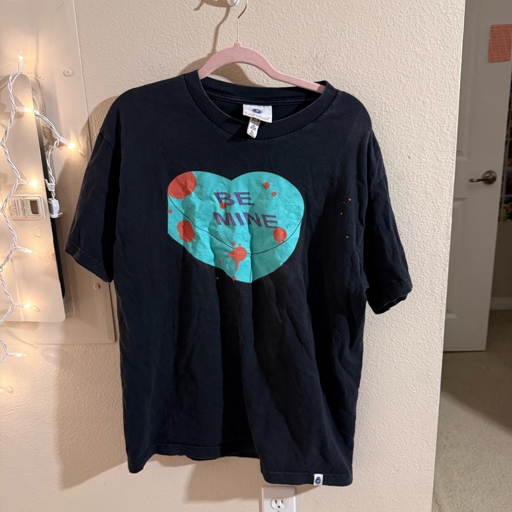 Kidrobot “Be Mine” Graphic Tee Black Size Large Streetwear Art Shirt